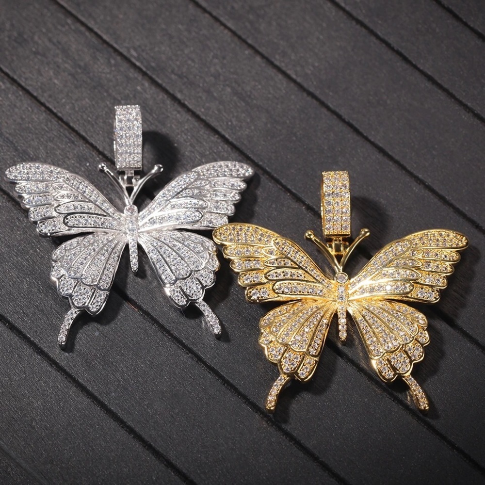 Tennis butterfly cz necklace choker - Picture 5 of 8
